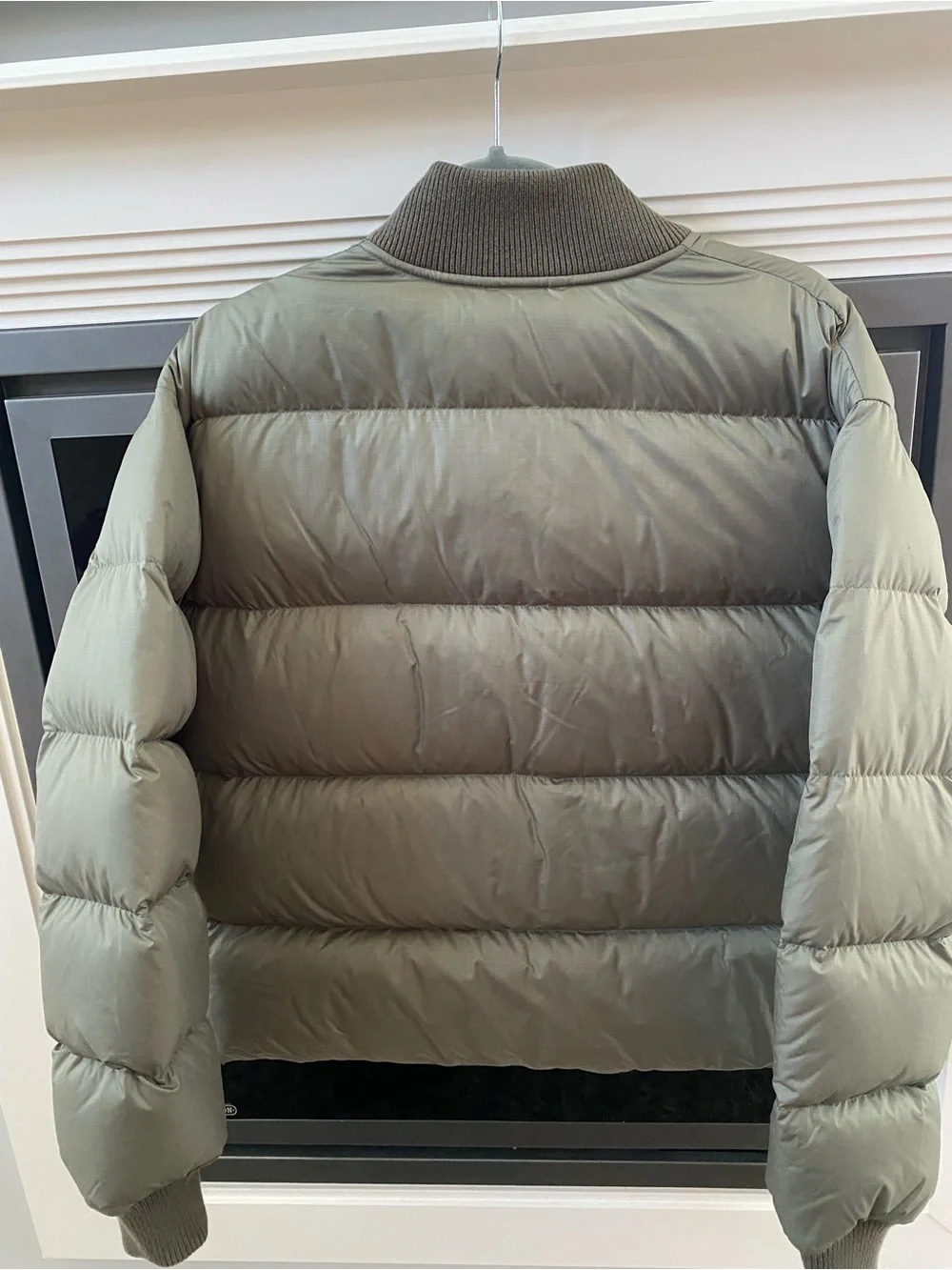 NWT Women’s Eddie Bauer Olive Green Quilted  Down Bomber Puffer Jacket